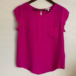 Joie magenta silk blouse